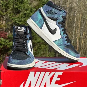 Nike Air Jordan 1 Retro &quot;Tie Dye&quot; High-Top Casual Sneakers - Womens 9.5 | Mens 8