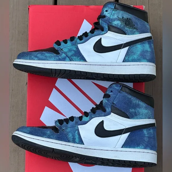 Nike Air Jordan 1 Retro &quot;Tie Dye&quot; High-Top Casual Sneakers - Womens 9.5 | Mens 8