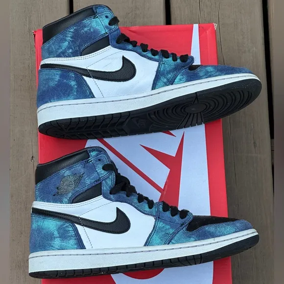 Nike Air Jordan 1 Retro &quot;Tie Dye&quot; High-Top Casual Sneakers - Womens 9.5 | Mens 8