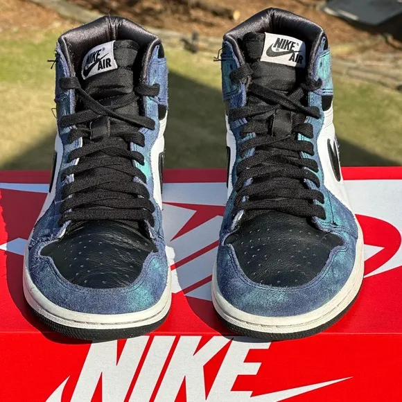 Nike Air Jordan 1 Retro &quot;Tie Dye&quot; High-Top Casual Sneakers - Womens 9.5 | Mens 8