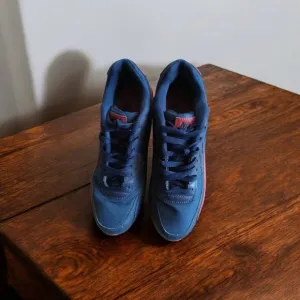 Nike Air Max 90 Essential Obsidian Navy Dark Orange Mars Stone Sneakers