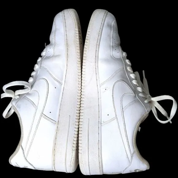 Nike Air Air Force 1 White Perforated  Leather Sneakers size Mens 13 47.5