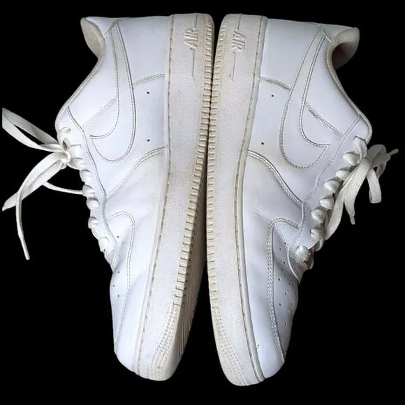 Nike Air Air Force 1 White Perforated  Leather Sneakers size Mens 13 47.5