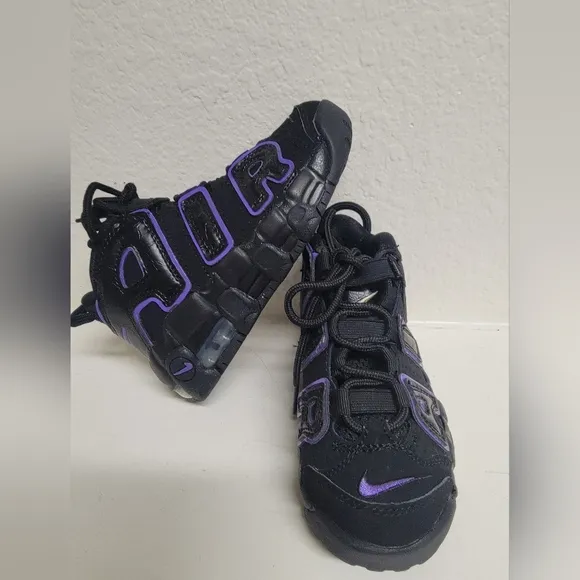 Nike Black and Purple High-Top Sneakers with Chunky Silhouette