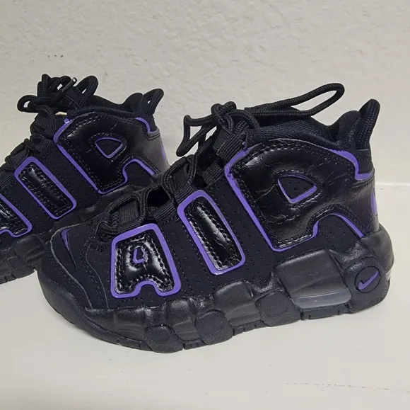 Nike Black and Purple High-Top Sneakers with Chunky Silhouette