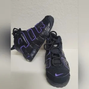 Nike Black and Purple High-Top Sneakers with Chunky Silhouette