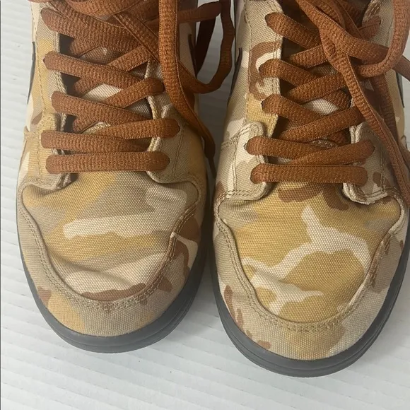 Nike Brown and Tan Leather High-Top Sneakers