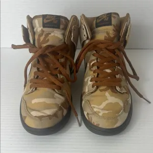 Nike Brown and Tan Leather High-Top Sneakers