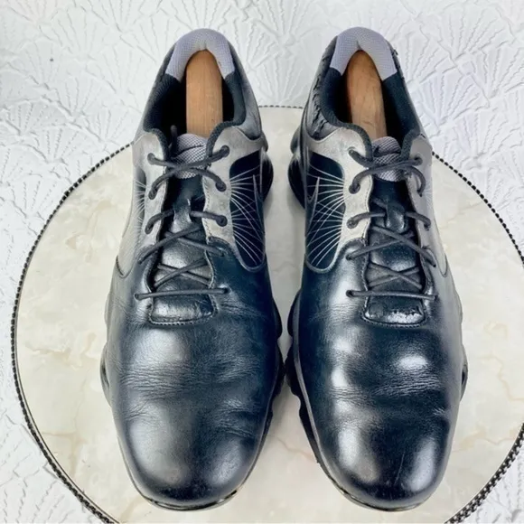 Nike Golf  Lace Up Athletic Shoes Men 11.5W Black Leather Retro Y2k Golf Sneaker