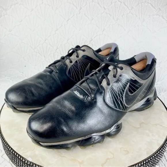 Nike Golf  Lace Up Athletic Shoes Men 11.5W Black Leather Retro Y2k Golf Sneaker