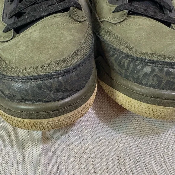 Nike Jordan Spizike Mens 13 Olive Canvas Black Mid Sneakers Basketball Shoes