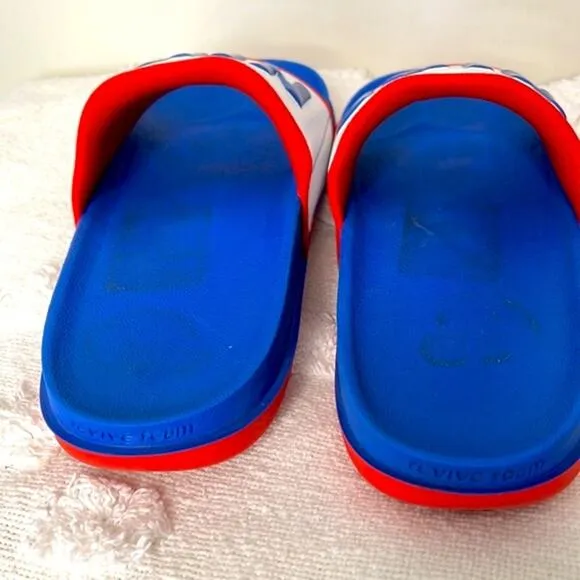 Nike Offcourt Men's Blue, White &amp; Red Padded Foot Slide Sandals Size 10