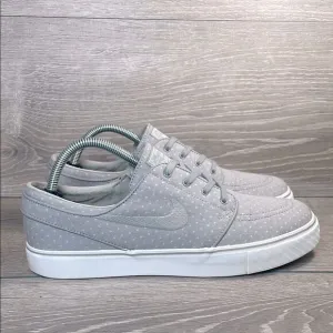 Nike SB Zoom Stefan Janoski Men’s Sz 9 Gray White Canvas PRM Polka Dot Sneakers