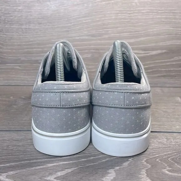 Nike SB Zoom Stefan Janoski Men’s Sz 9 Gray White Canvas PRM Polka Dot Sneakers