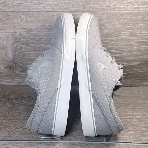 Nike SB Zoom Stefan Janoski Men’s Sz 9 Gray White Canvas PRM Polka Dot Sneakers