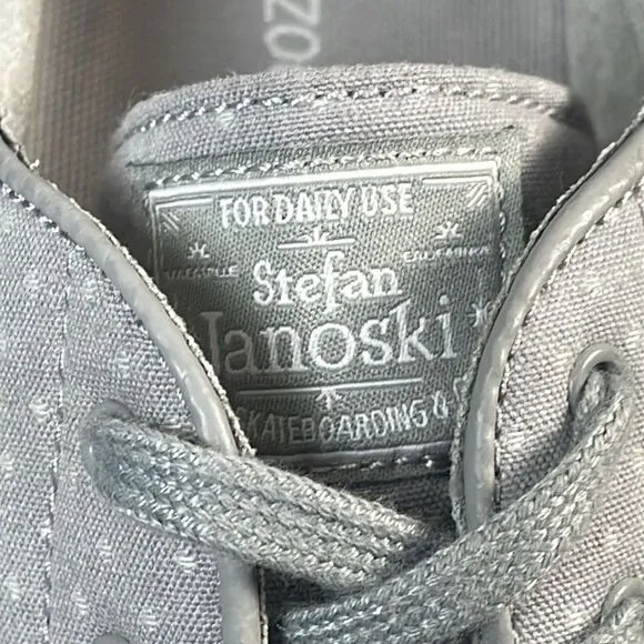 Nike SB Zoom Stefan Janoski Men’s Sz 9 Gray White Canvas PRM Polka Dot Sneakers