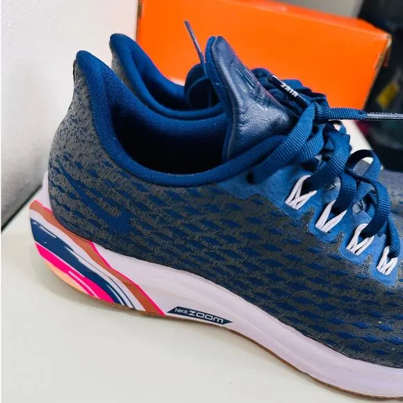 Nike W Air Zoom Pegasus 35 PRM Blue Mesh Running Shoe Sneakers 8