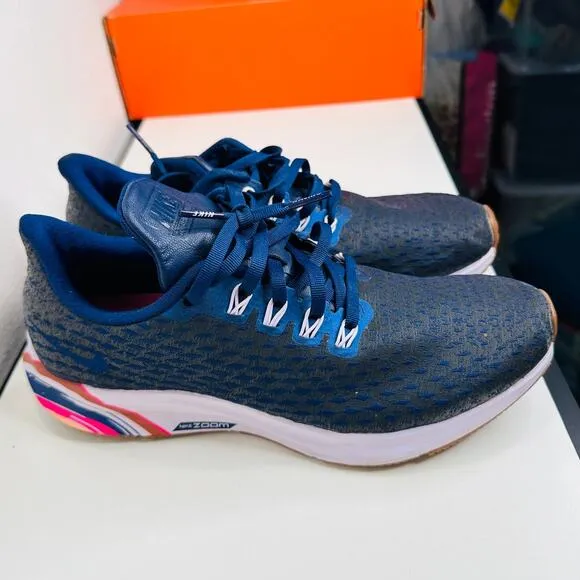 Nike W Air Zoom Pegasus 35 PRM Blue Mesh Running Shoe Sneakers 8