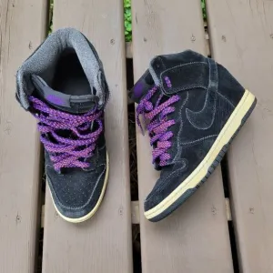 Nike Dunk Sky High Top Court Black Purple Suede Leather Wedge Sneakers Trainers