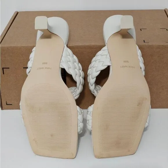 Nine West, white strappy sandals. NWOT, Size 9.5