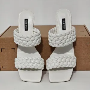 Nine West, white strappy sandals. NWOT, Size 9.5