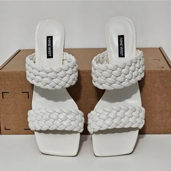 Nine West, white strappy sandals. NWOT, Size 9.5