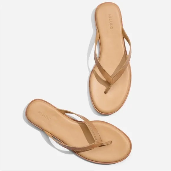 Nisolo tan leather Go to flip flop sandals