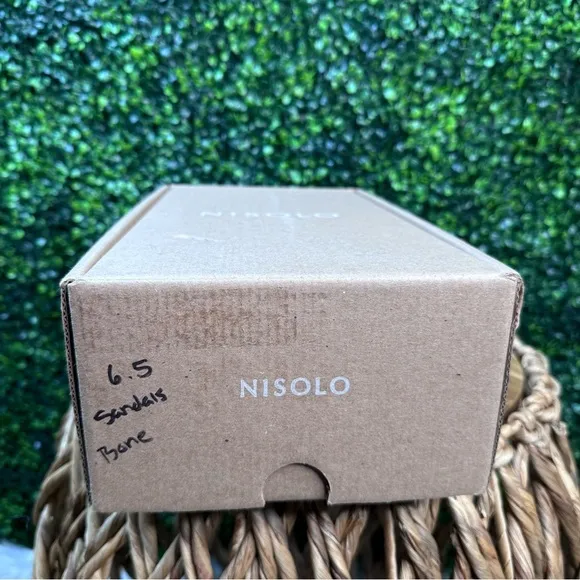 Nisolo x Anthropologie Catalina Slide Sandal in color bone new im box
