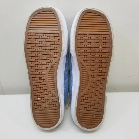 No Boundaries 7.5 Slip On Blue Denim Loafers Chunky Platform 90s Y2K Lace Up