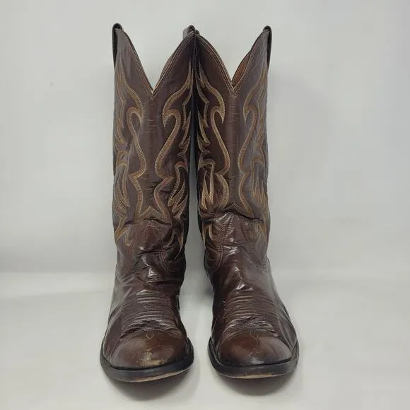 Nocona Boots Mens 9D Brown Leather Western Boots Cowboy Rodeo Ranch Riding