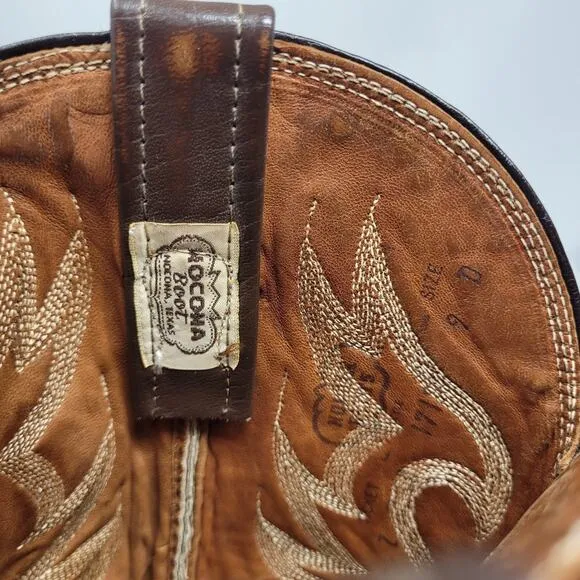Nocona Boots Mens 9D Brown Leather Western Boots Cowboy Rodeo Ranch Riding