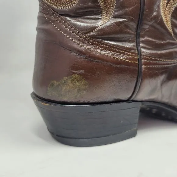 Nocona Boots Mens 9D Brown Leather Western Boots Cowboy Rodeo Ranch Riding
