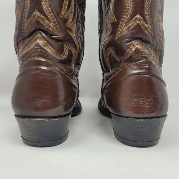 Nocona Boots Mens 9D Brown Leather Western Boots Cowboy Rodeo Ranch Riding
