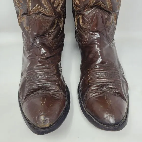 Nocona Boots Mens 9D Brown Leather Western Boots Cowboy Rodeo Ranch Riding
