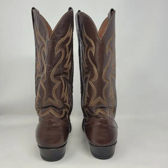 Nocona Boots Mens 9D Brown Leather Western Boots Cowboy Rodeo Ranch Riding