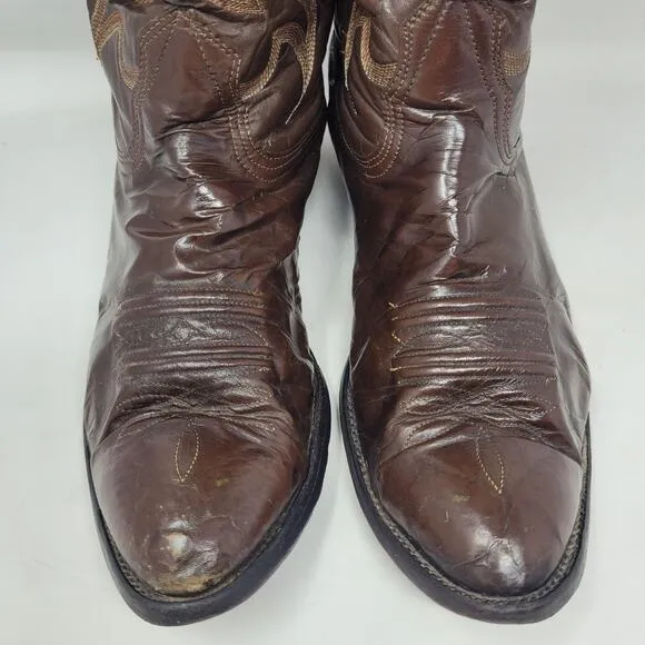Nocona Boots Mens 9D Brown Leather Western Boots Cowboy Rodeo Ranch Riding