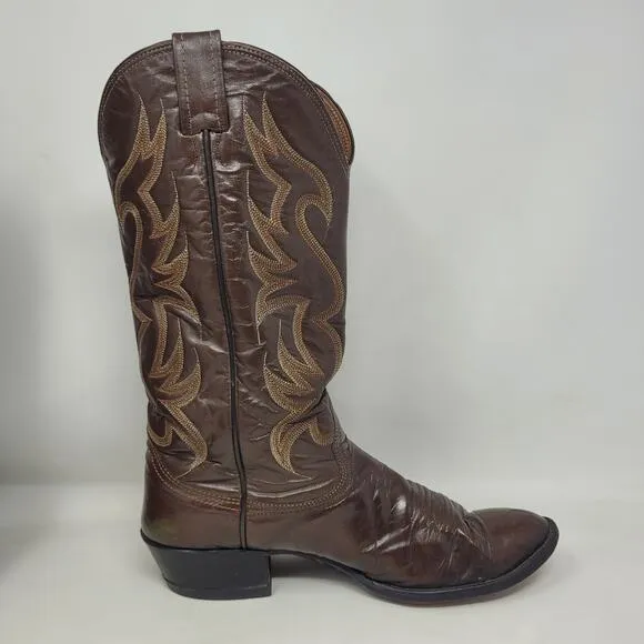 Nocona Boots Mens 9D Brown Leather Western Boots Cowboy Rodeo Ranch Riding