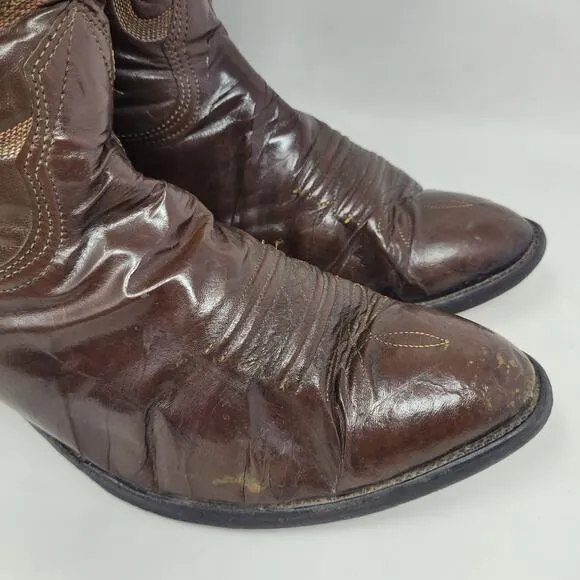 Nocona Boots Mens 9D Brown Leather Western Boots Cowboy Rodeo Ranch Riding