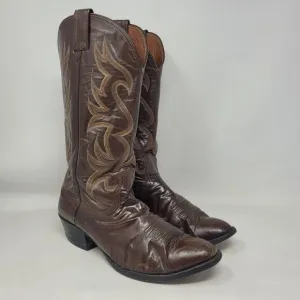 Nocona Boots Mens 9D Brown Leather Western Boots Cowboy Rodeo Ranch Riding