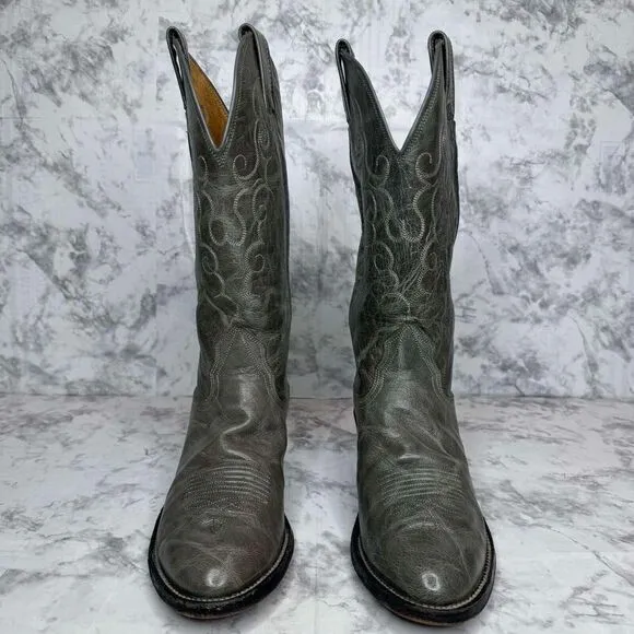NOCONA Mens Size‎ 6.5 B/Women's 7-8 Gray Leather Cowboy Western Boots Rodeo