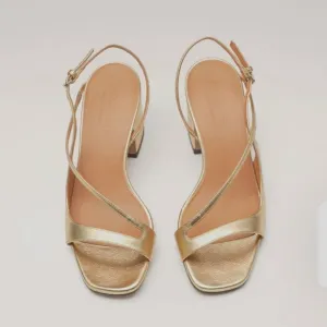 Nomasei Gold Venus Heeled Sandals