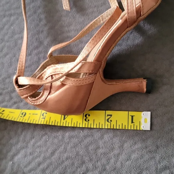 Nude Satin Ballroom Dance Shoes Latin Salsa Dance Sandals Heels Shoes sz…