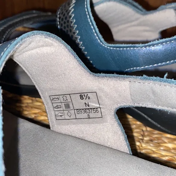 Nudu Navy SAS Leather Women’s Sandal Size 8.5 Narrow