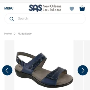 Nudu Navy SAS Leather Women’s Sandal Size 8.5 Narrow