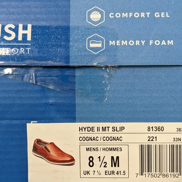 Nunn Bush Hyde II Slip-On Loafers, Cognac, Men's 8.5 M