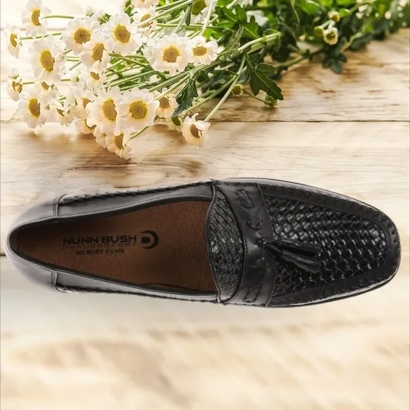 NUNN BUSH Men's Strafford Woven Tassel Loafers Black Size 9M New