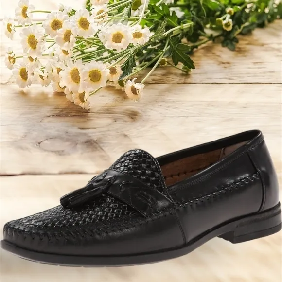NUNN BUSH Men's Strafford Woven Tassel Loafers Black Size 9M New
