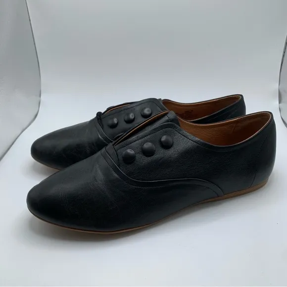 NWB Miz Mooz SZ39 US 8.5 KAIA Loafers flats Slip On Low Heels Black Leather 2781