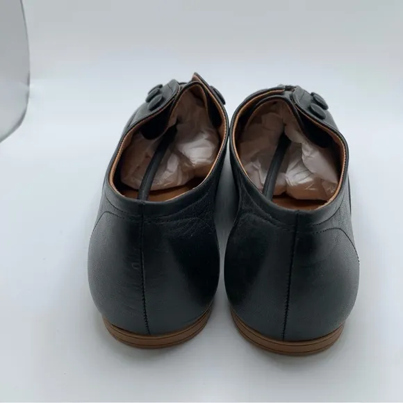 NWB Miz Mooz SZ39 US 8.5 KAIA Loafers flats Slip On Low Heels Black Leather 2781
