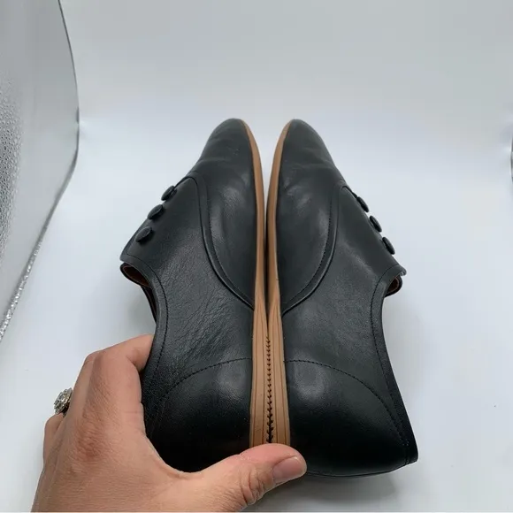 NWB Miz Mooz SZ39 US 8.5 KAIA Loafers flats Slip On Low Heels Black Leather 2781